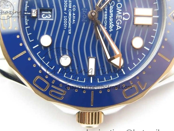 1223 2018 Seamaster Diver 300M SS RG VSF 1:1 Best Edition RG Bezel Blue Dial on SS RG Bracelet A Sleek 7925